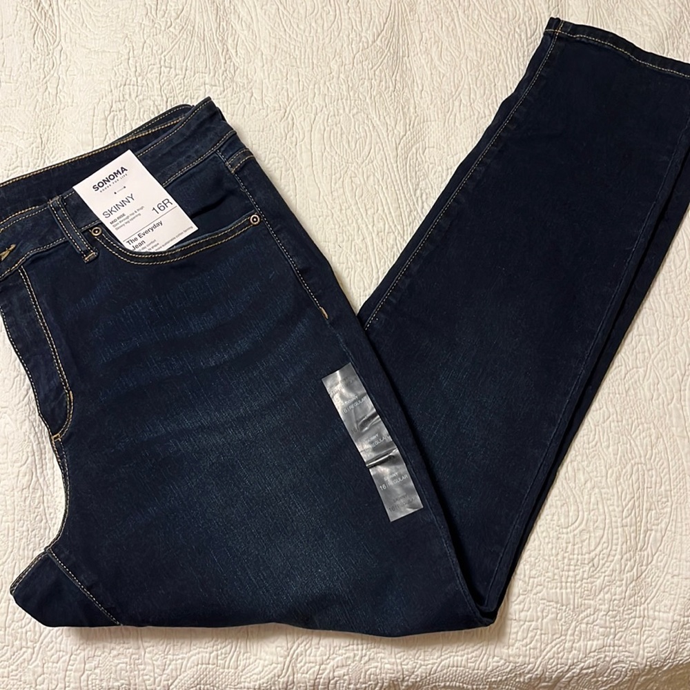 NWT new Sonoma stretch 16 skinny mid rise jean